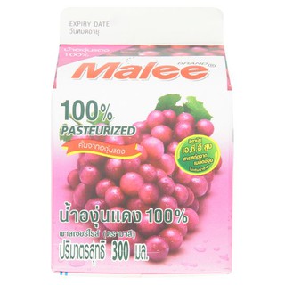 🚚💨พร้อมส่ง!! มาลี น้ำองุ่นแดง100% พาสเจอร์ไรส์ 300มล. Malee 100% Pasteurized Red Grape Juice 300ml.