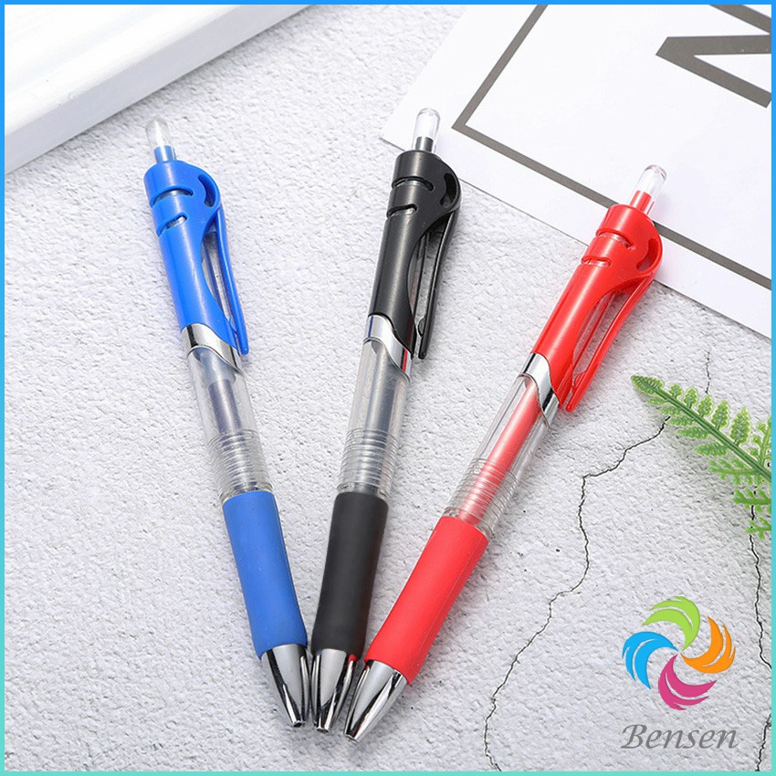 Bensen ปากกา"แบบกด" [A675] ขนาด 0.5 mm มีสามสี ปากกาเจล เขียนลื่นมาก เครื่องใช้สำนักงาน เครื่องเขียนนักเรียน gel pen