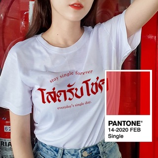 💥💥เสื้อยืดโสดรับโชคเกร๋ๆ💥💥 ปังมากแม่ โสดรับโชคไปเลย กดสั้งเลยจ้า‼️