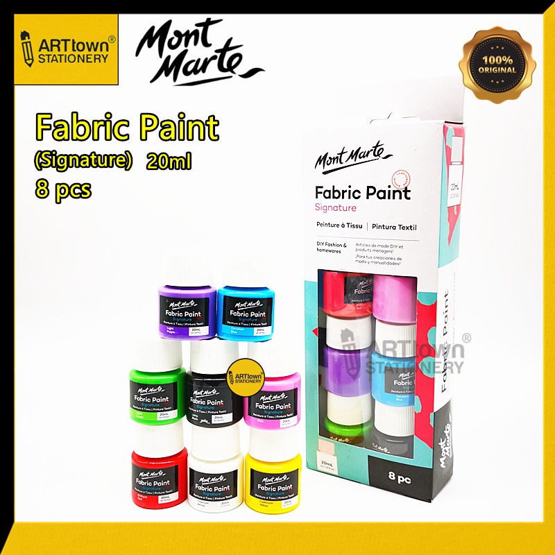 Mont Marte Fabric Paint Set 8pce x 20ml