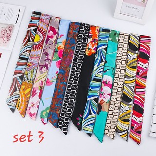 🔥ถูกที่สุด🔥 !! พร้อมส่ง !! [SET 3] ผ้าพันกระเป๋า ผ้าผูกกระเป๋า ริบบิ้นผูกผม สุดฮิต
