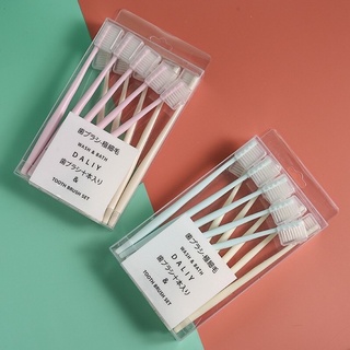 แปรงสีฟันญี่ปุ่น toothbrush macaron สไตล์ ราคาถูก ขนนุ่ม 1กล่อง10ชิ้น 2สี ด้ามแปรงจับเรียบหรู ขนแปรงนุ่ม