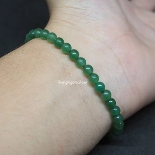 หินอเวนเจอรีน Green Aventurine ขนาด 4 มิล (แต่งสี) เสริมโชคลาภจากการเสี่ยงดวง การแข่งขัน กำไลหินนำโชค หินมงคล หินนำโชค