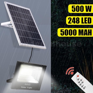 โคมไฟ LED 500W พลังงานแสงอาทิตย์ IP66 สําหรับติดตกแต่งผนังบ้าน สวน กลางแจ้ง