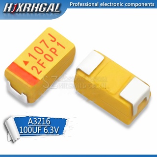 10pcs A 3216 100uF 6.3V 6V3 107 107J SMD tantalum capacitor hjxrhgal