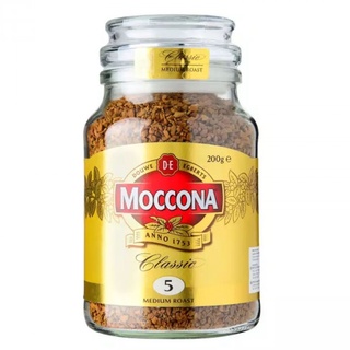 Moccona Classic 5 Instant Coffee มอคโคน่า โกลด์ คลาสสิค 5 กาแฟสำเร็จรูป ขวดสีทอง 200g.