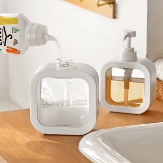 300/500ml ขวดปั๊มสบู่เหลวเปล่า มลขวดพลาสติกใส ทรงสี่เหลี่ยมแบบกดถอดออกได้ สําหรับแชมพู โลชั่น เจลอาบน้ํา อุปกรณ์ห้องน้ํา