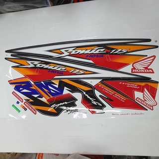 สติ๊กเกอร์ สติ๊กเกอร์ติดรถ SONIC125 รุ่น2 ปี2002  ติดรถแดง/ดำ รุ่นล้อแม็ก
