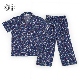 G&amp;G Nightwear รุ่น EN6P19 ชุดนอน เสื้อแขนสั้น + กางเกงขา 4 ส่วน ชุดนอน Spun Rayon