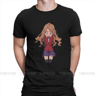 เสื้อยืดวินเทจเสื้อยืดแขนสั้น พิมพ์ลาย Toradora Manga Shy สีดํา สําหรับผู้ชายS-5XL