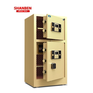 SHANBEN ตู้เซฟ ตู้เซฟนิรภัย ตู้เซฟอิเล็กทรอนิกส์ ตู้เซฟแบบสแกนนิ้วมือ Safe Box และขนาดใหม่ (สีดำ 80CM รุ่นสแกนนิ้วมือ)