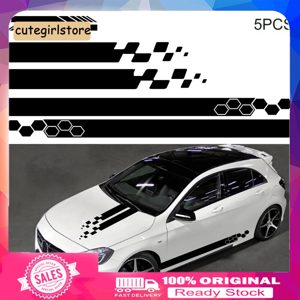 CUTE_5Pcs/Set BK Waterproof Car Vehicle Hood Rear Mirror Body Styling