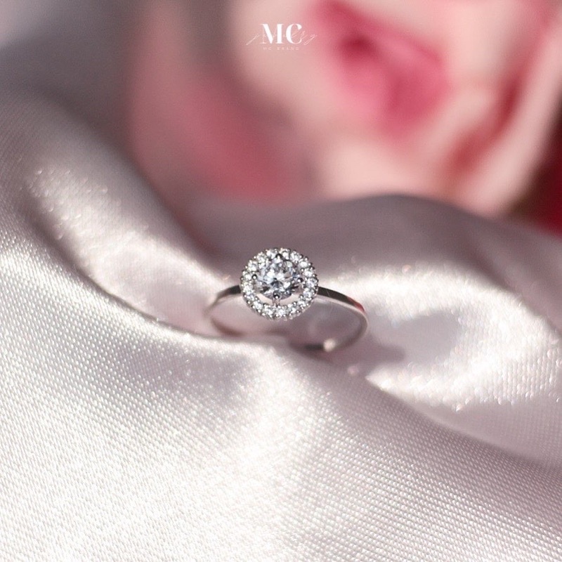 MCbrand.Jew แหวนเงินเเท้92.5% รุ่นAlicia ขนาด7mmสวยมาก ไม่ลอกใส่อาบน้ำได้ มีใบรับประกันสินค้า