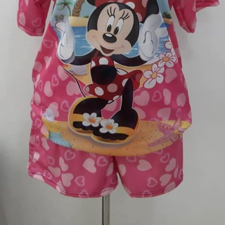 เซทเสื้อยืด&amp;กางเกงขาสั้นพิมพ์ลายทั้งตัวลาย minnie pink