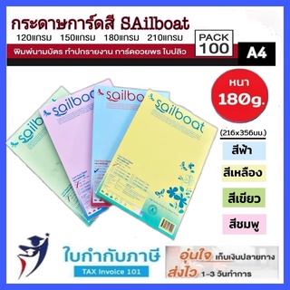 180g กระดาษการ์ดสี A4 หนา 100แผ่น (ชมพู ฟ้า เขียว เหลือง)