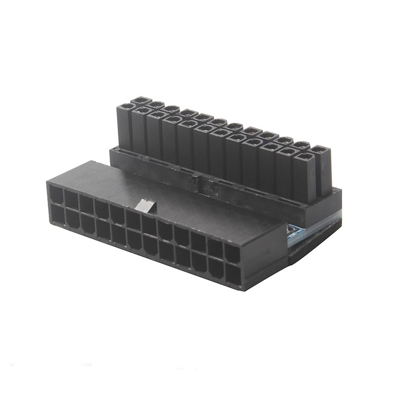 ATX 24Pin Female to 24pin Male 90 องศาอะแดปเตอร์มุมขวาสําหรับเดสก์ท็อป PC Power Supply