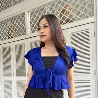 Bella Top - Atasan Crop Wanita Korean Style Crop Top Wanita Musim Panas Kekinian  (BT)