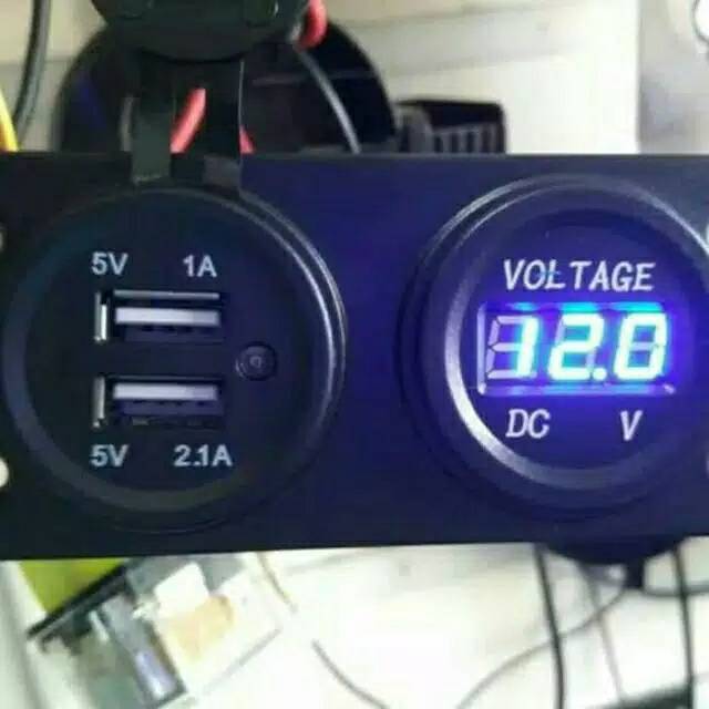 VOLT METER BUILT-IN PLUS CHARGER USB VOLT METER WATER PROOF 2 ฟังก์ชั่น