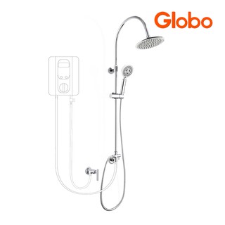 Globo ก๊อกเดี่ยวติดผนังพร้อม Rain Shower และฝักบัวสายอ่อน รุ่น GRS-003-470R