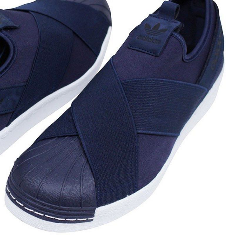 Adidas ORIGINALS รองเท้าทรงสวม อาดิดาส สลิปออน Superstar Slip On ผู้หญิง สีกรมท่า น้ำเงินเข้ม Navy Blue Sneaker BZ0113