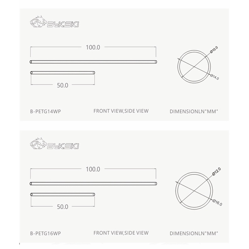BYKSKI B-PETGWP 2/4/6 ชิ้น/ล็อต Hard Tube (OD12mm / OD14mm / OD16mm) + ความหนา 2 มม. + ความยาว 50 ซม. โปร่งใสท่อแข็ง