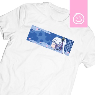 [100% Cotton] Baju Kaos Genshin Impact | เสื้อยืดลําลอง แขนสั้น พิมพ์ลาย Kamisato Ayaka Genshin Impact Sakura Fubuki สีด