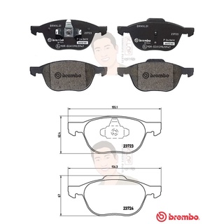 P24 061X ผ้าเบรก F (แท้ BREMBO รุ่น XTRA) FORD โฟกัส Focus 1.6 1.8 2.0 (4dr/5dr), All New Focus 1.6 1.8 2.0 (4dr/5dr)...