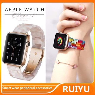 สายนาฬิกาข้อมือเรซิ่น ลายหินอ่อน สําหรับ Apple watch Iwatch series Se 7 6 5 4 3 2 1 44 มม. 40 มม. 38 มม. 42 มม. 41 มม. 45 มม.