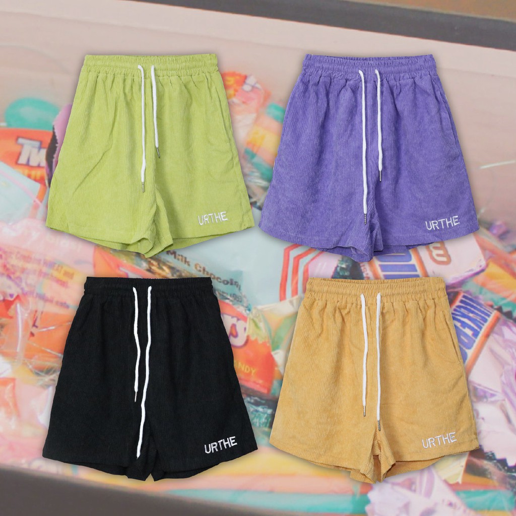 100%Urthe - กางเกงเอวยืด รุ่น URTHE // Corduroy Shorts