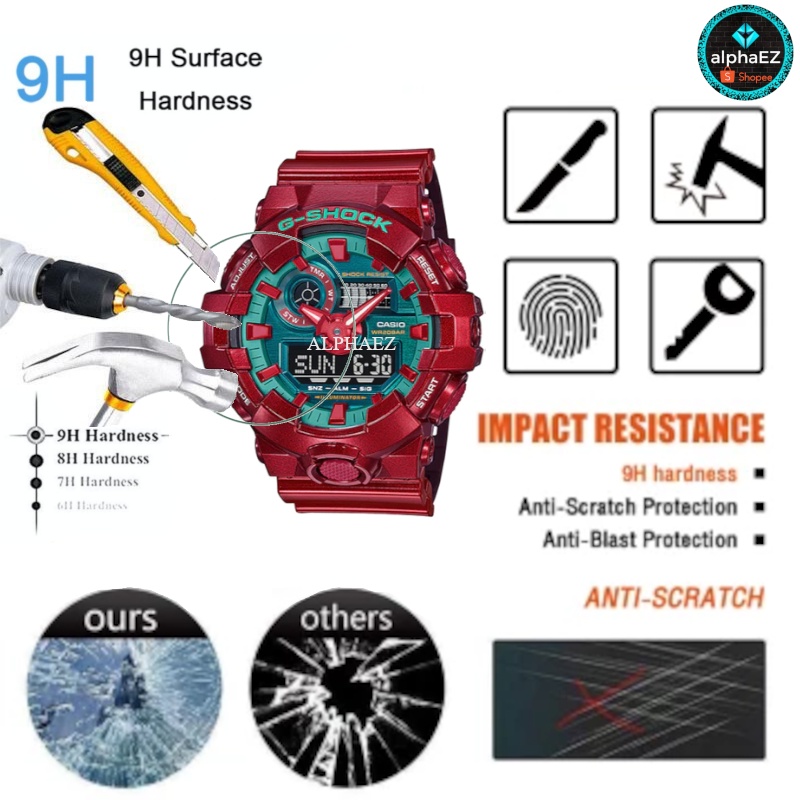 Casio G-Shock GA-700-1A Series 9H นาฬิกากระจกนิรภัยป้องกันหน้าจอ GA-700 ฝาครอบป้องกันรอยขีดข่วน
