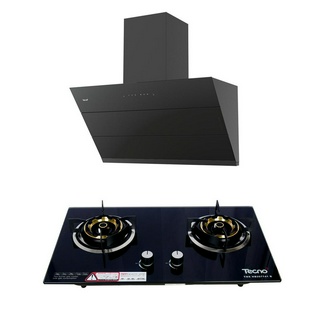 TECNOPLUS  ชุดเครื่องครัว เตาแก๊ส เครื่องดูดควัน SET HOOD TNP HD 90 SLOPE B+HOB TNS HB 207141 B