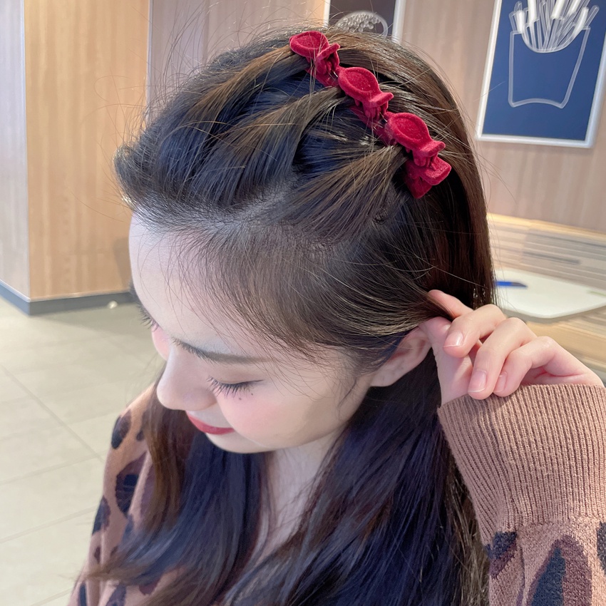 กิ๊บติดผมหน้าม้า แบบถัก แฟชั่นเกาหลี เรียบง่าย เครื่องประดับผม - รูปที่ 3