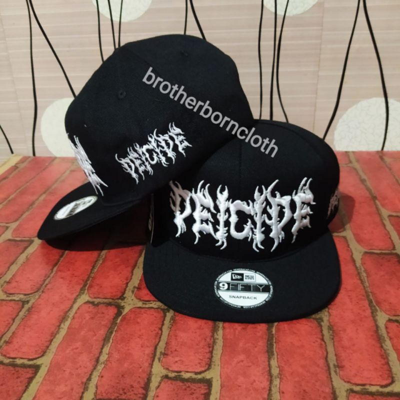 หมวก Snapback โลหะ distro ปัก Deicide สําหรับผู้ชาย