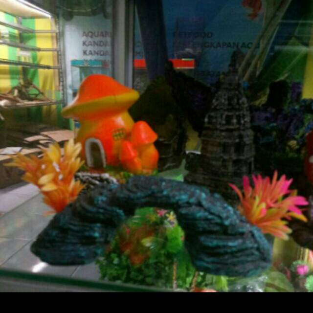 หินดอกไม้ขนาดเล็ก Bridge FIBER Aglaonema AQUARIUM ของเล่น