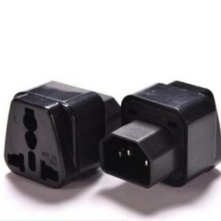 Di shop ADAPTER UPS/หัวแปลง ปลั๊กups IEC to 3 PIN ปลั๊กAPC แบบ 2รูเสียบ สีดำ