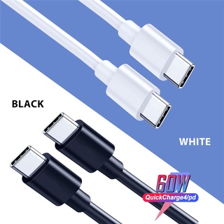 สายชาร์จ USB C เป็น USB-C 1.5 2 เมตร QC4.0+ สําหรับ Samsung Galaxy Note10 Plus Note 10 + Macbook 60W PD USB C เป็น USB C