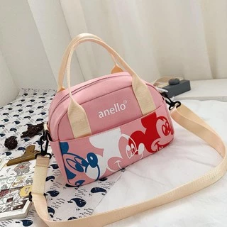 Fashion handbag ANELLO MICKEY Fashion handbag กระเป๋าสะพาย กระเป๋าถือผ้า ลายการ์ตูน มาใหม่ สวยมากๆT