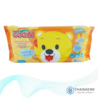 Goon Baby Wipes Extra Large Pure Water ผ้าเปียก ทิชชู่เปียก 💥แผ่นใหญ่ขึ้น&amp;หนาขึ้น💥66 แผ่น