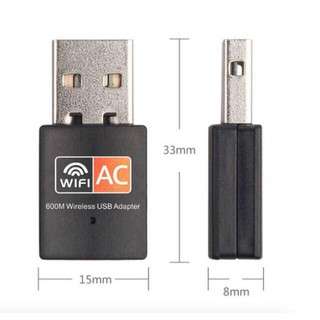 ตัวรับ ดูดไวไฟ 802.11AC 600Mbps Dual Band 2.4G / 5G Hz Wireless Lan USB Adapter USB WIFI