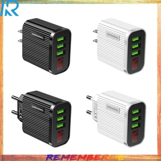 [Rem] อุปกรณ์ชาร์จ Usb ดิจิตอล 3A สําหรับโทรศัพท์แท็บเล็ต 3 Usb