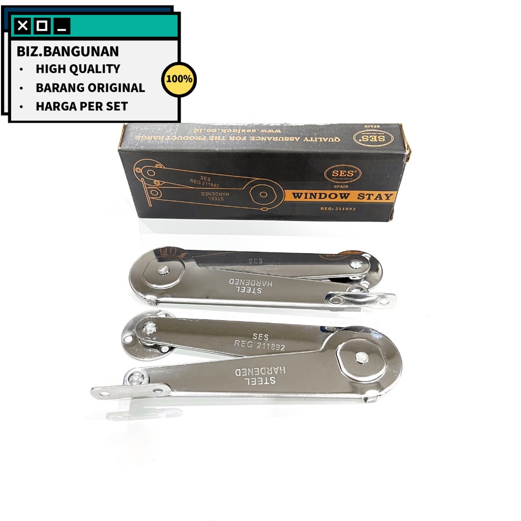 SALON HINGES SES 9" WHITE CHROME THICK - FOLDING WINDOW HINGES