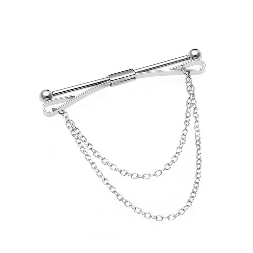 Shirt Plain Collar Necktie Chain Pin Tie Clip Brooch Bar - greenland.th ...