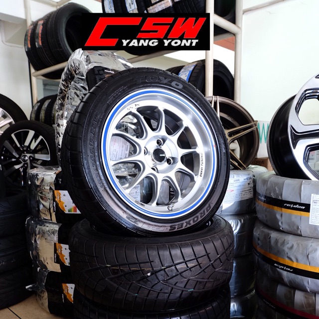 ล้อEnkei SC55 15 เข้าคู่ Toyo R1R 195/50r15