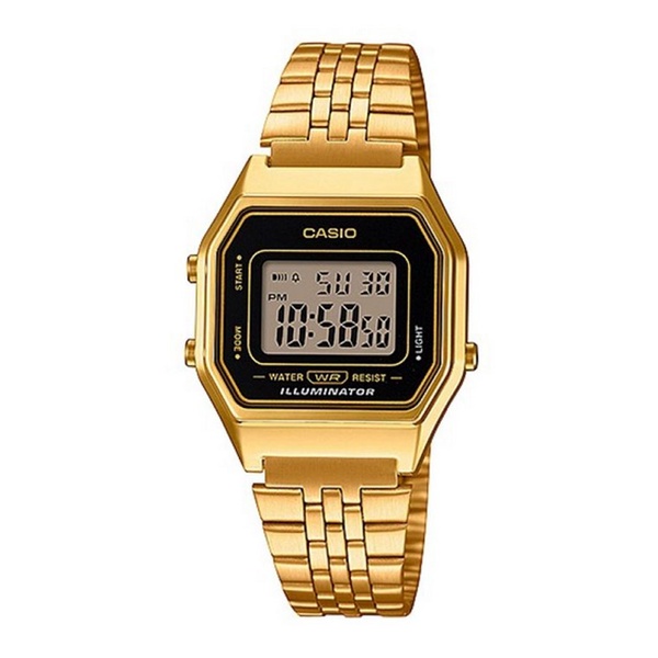 Casio Standard นาฬิกาข้อมือผู้หญิง สายสแตนเลส รุ่น LA680,LA680WGA,LA680WGA-1 - สีทอง