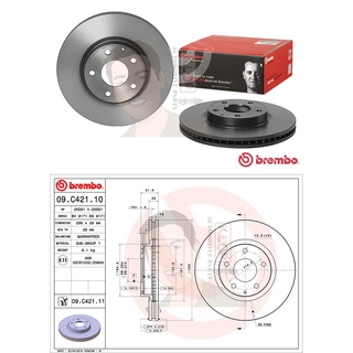 09 C421 11 จานเบรค ล้อ F (ยี่ห้อ BREMBO) รุ่น UV MAZDA CX-5 2.0 2.2D 2.5 ปี 2011-&gt;