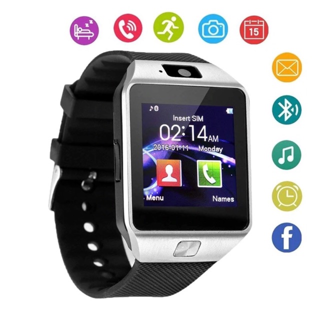 Smart Watch Phone รุ่น DZ09กล้องนาฬิกาบูลทูธ ใส่ซิมได้ Bluetooth Smart Watch SIM Card Camera