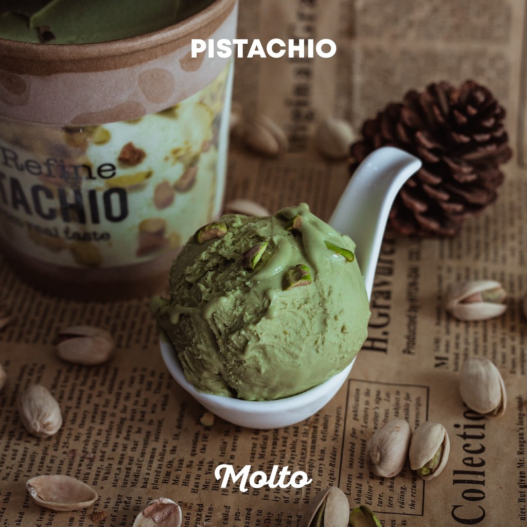 Pistachio (ไอศกรีม ถั่วพิสตาชิโอ 1 ถ้วย 16 oz.) - Molto premium Gelato