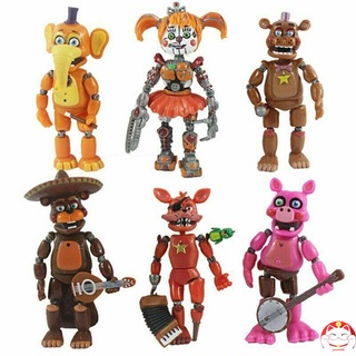 6 ชิ้น / ล็อตพีวีซีเฟรดดี้รูปการกระทำ FNAF บอนนี่หมีตุ๊กตาของเล่นของขวัญ