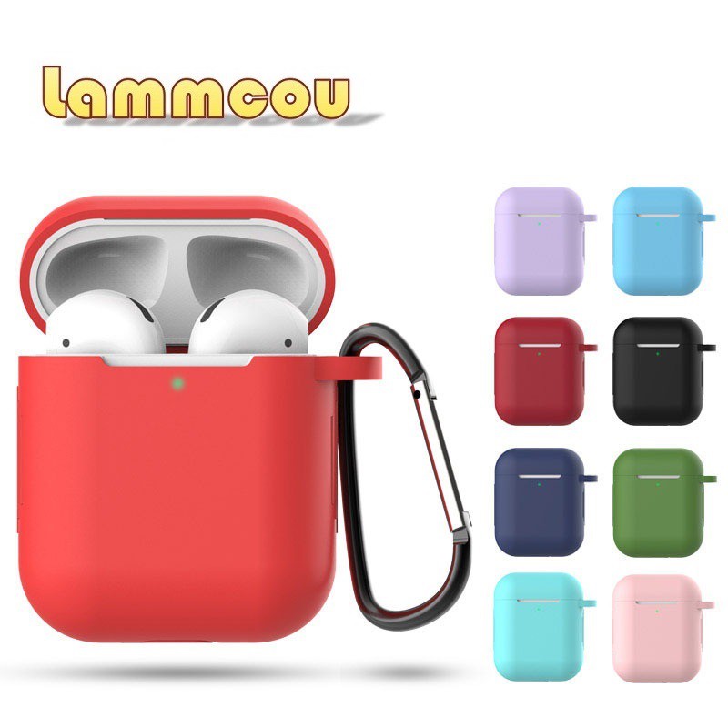 Lammcou ซิลิโคน Earpods หูฟังกันกระแทกป้องกันกรณีพร้อม Lanyard Carabiner เข้ากันได้กับ Earpods1/2 Pr
