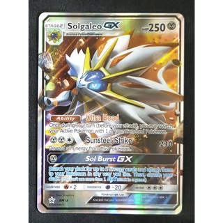 Solgaleo GX Card SM16 โซลกาเลโอ Pokemon Card Gold Flash Light (Glossy) ภาษาอังกฤษ